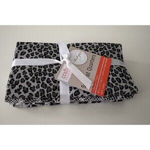 Black & White Mixed Animal Print Cotton Fabric FAT QUARTER Bundle 5pcs 18" x 21"